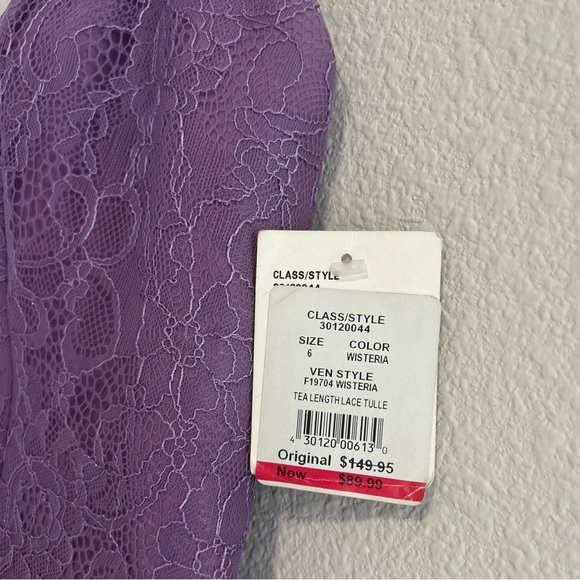 David's Bridal Lavender Lace Kids Dress - Picture 8 of 16